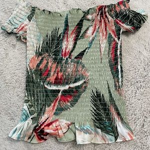 Guess Tropical Off-Shoulder Top